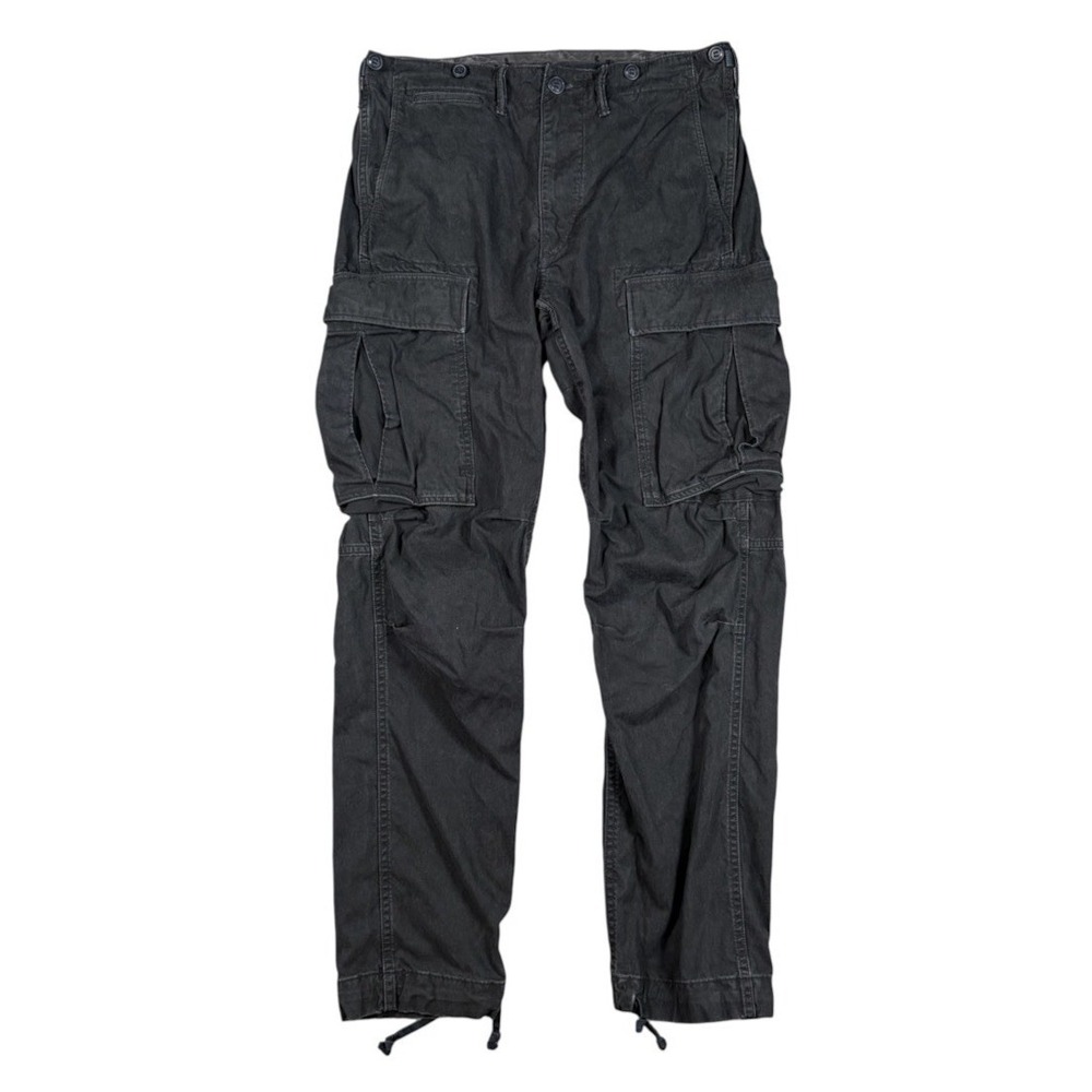 Double RRL Supply Company Men Cargo Pants Paratrooper Military Field Cloth Black